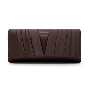 4242 Elegant Classic Solid Satin Pleated Satin Flap Clutch Evening Bag
